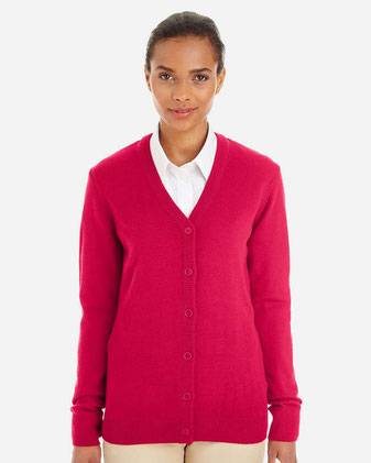 Harriton Women's Pilbloc V-Neck Button Cardigan Sweater M425W