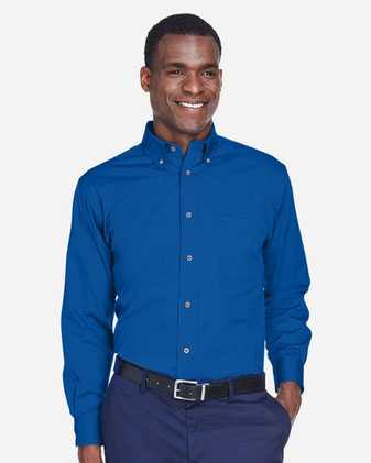 Harriton Easy Blend™ Long Sleeve Twill Shirt M500