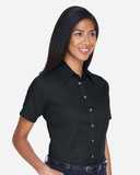 Harriton Women's Easy Blend™ Short Sleeve Twill Dress Shirt with&nbsp;Stain-Release M500SW