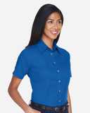 Harriton Women's Easy Blend™ Short Sleeve Twill Dress Shirt with&nbsp;Stain-Release M500SW