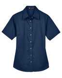 Harriton Women's Easy Blend™ Short Sleeve Twill Dress Shirt with&nbsp;Stain-Release M500SW