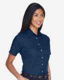 Harriton Women's Easy Blend™ Short Sleeve Twill Dress Shirt with&nbsp;Stain-Release M500SW