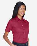 Harriton Women's Easy Blend™ Short Sleeve Twill Dress Shirt with&nbsp;Stain-Release M500SW