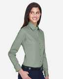 Harriton Women's Easy Blend™ Long Sleeve Twill&nbsp;Dress Shirt with Stain-Release M500W