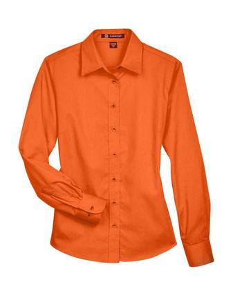 Harriton Women's Easy Blend™ Long Sleeve Twill&nbsp;Dress Shirt with Stain-Release M500W