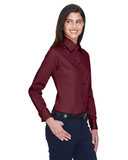 Harriton Women's Easy Blend™ Long Sleeve Twill&nbsp;Dress Shirt with Stain-Release M500W