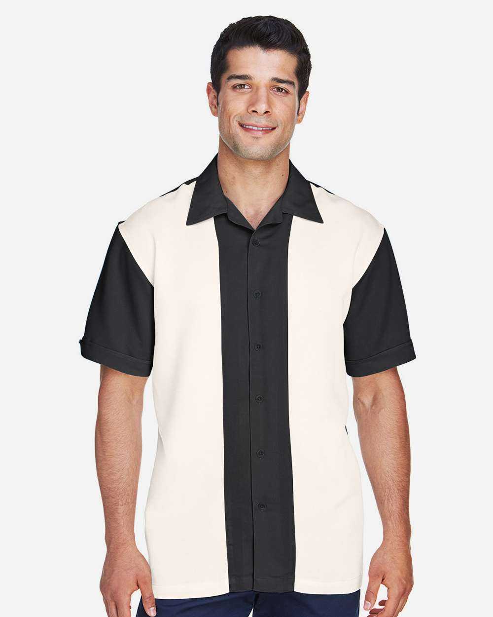 Harriton Two-Tone Camp Shirt M575