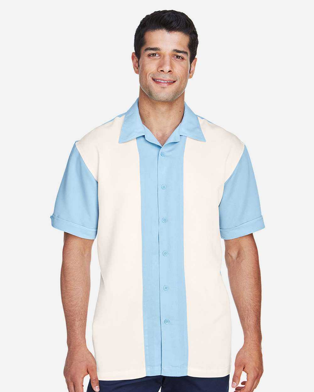 Harriton Two-Tone Camp Shirt M575