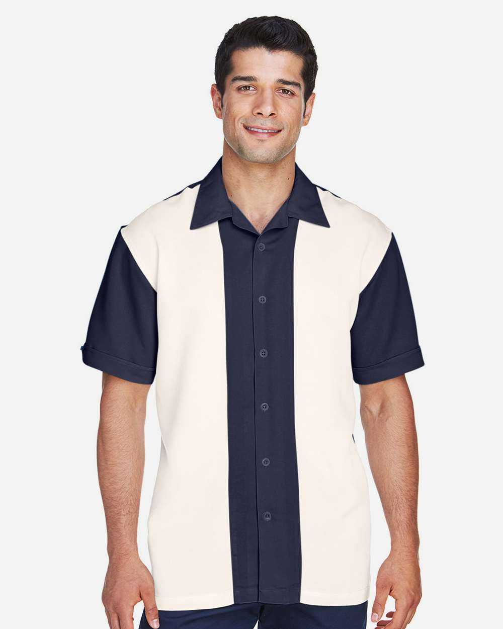 Harriton Two-Tone Camp Shirt M575