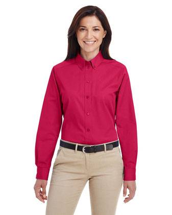 Harriton Women's Foundation Cotton Twill Shirt with Teflon M581W