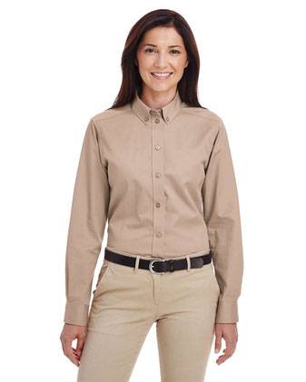Harriton Women's Foundation Cotton Twill Shirt with Teflon M581W