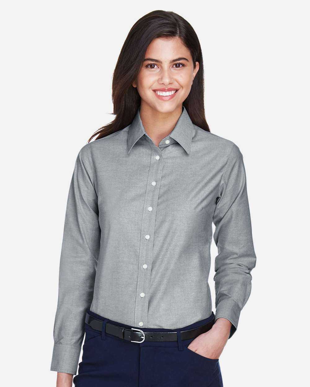 Harriton Women's Long Sleeve Oxford Dress Shirt M600W