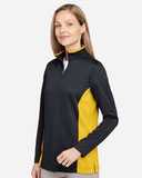 Harriton Women's Flash Snag Protection Plus IL Colorblock Quarter-Zip Pullover M786W