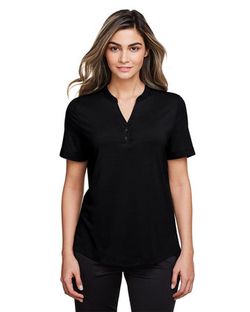 North End Women's JAQ Snap-Up Stretch Performance Polo NE100W North End Women's JAQ Snap-Up Stretch Performance Polo NE100W
