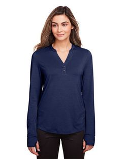 North End Women's JAQ Snap-Up Stretch Performance Pullover NE400W North End Women's JAQ Snap-Up Stretch Performance Pullover NE400W