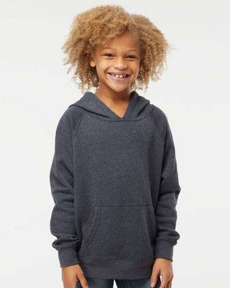 Independent Trading Co. Youth Lightweight Special Blend Raglan Hooded Sweatshirt PRM15YSB