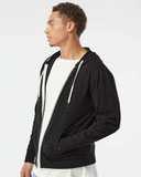 Heathered French Terry Full-Zip Hooded Sweatshirt