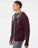 Heathered French Terry Full-Zip Hooded Sweatshirt