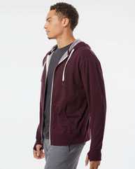Heathered French Terry Full-Zip Hooded Sweatshirt