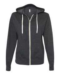 Heathered French Terry Full-Zip Hooded Sweatshirt