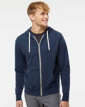 Independent Trading Co. Heathered French Terry Full-Zip Hooded Sweatshirt PRM90HTZ