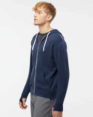 Heathered French Terry Full-Zip Hooded Sweatshirt