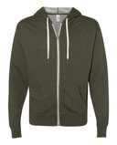 Heathered French Terry Full-Zip Hooded Sweatshirt