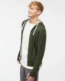 Heathered French Terry Full-Zip Hooded Sweatshirt