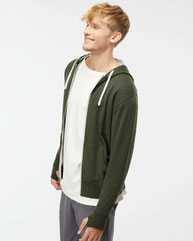 Heathered French Terry Full-Zip Hooded Sweatshirt