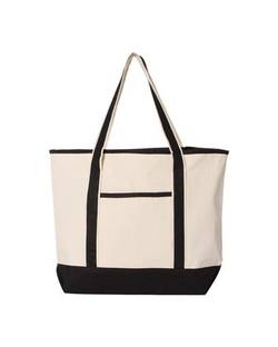 Q-Tees 34.6L Large Canvas Deluxe Tote Q1500 Q-Tees 34.6L Large Canvas Deluxe Tote Q1500