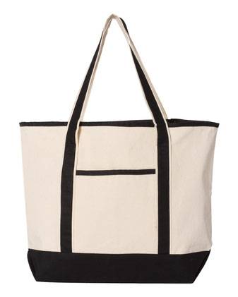 Q-Tees 34.6L Large Canvas Deluxe Tote Q1500
