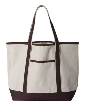 Q-Tees 34.6L Large Canvas Deluxe Tote Q1500