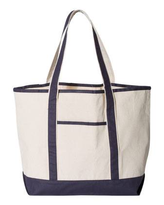 Q-Tees 34.6L Large Canvas Deluxe Tote Q1500
