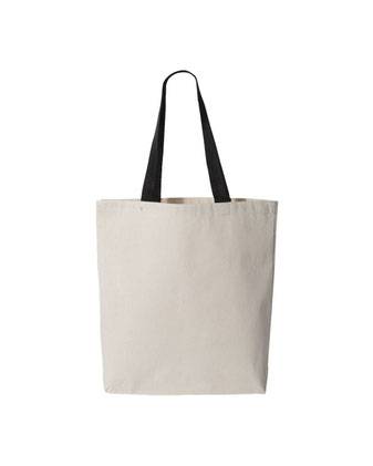 11L Canvas Tote with Contrast-Color Handles