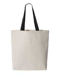 11L Canvas Tote with Contrast-Color Handles