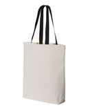 11L Canvas Tote with Contrast-Color Handles