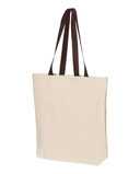 11L Canvas Tote with Contrast-Color Handles