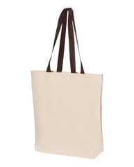 11L Canvas Tote with Contrast-Color Handles