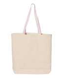 11L Canvas Tote with Contrast-Color Handles