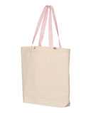 11L Canvas Tote with Contrast-Color Handles
