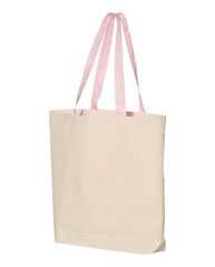 11L Canvas Tote with Contrast-Color Handles