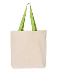 11L Canvas Tote with Contrast-Color Handles
