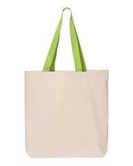 11L Canvas Tote with Contrast-Color Handles