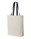11L Canvas Tote with Contrast-Color Handles