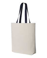 11L Canvas Tote with Contrast-Color Handles