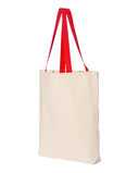 11L Canvas Tote with Contrast-Color Handles