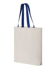 11L Canvas Tote with Contrast-Color Handles