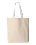 11L Canvas Tote with Contrast-Color Handles