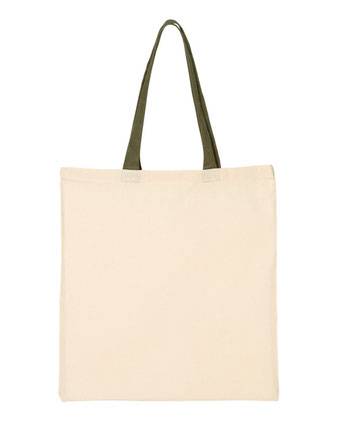 Q-Tees Economical Tote with Contrast-Color Handles QTB6000