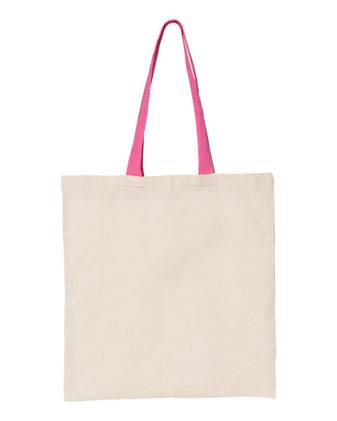 Q-Tees Economical Tote with Contrast-Color Handles QTB6000